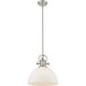 Yep Hines Pendant Ceiling Light in Pewter, Opal Glass, Large