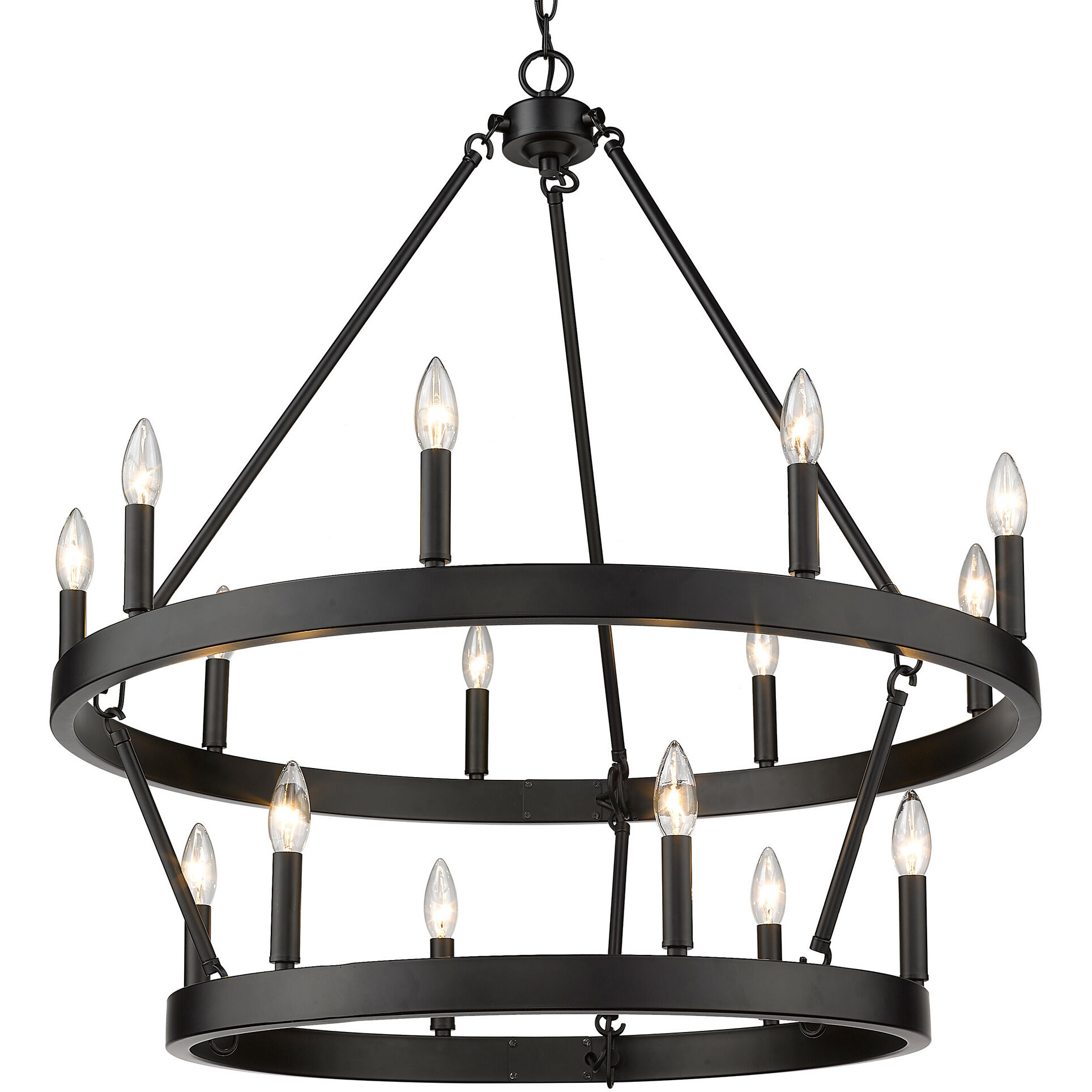 Alastair 32 inch 60.00 watt Matte Black Chandelier Ceiling Light