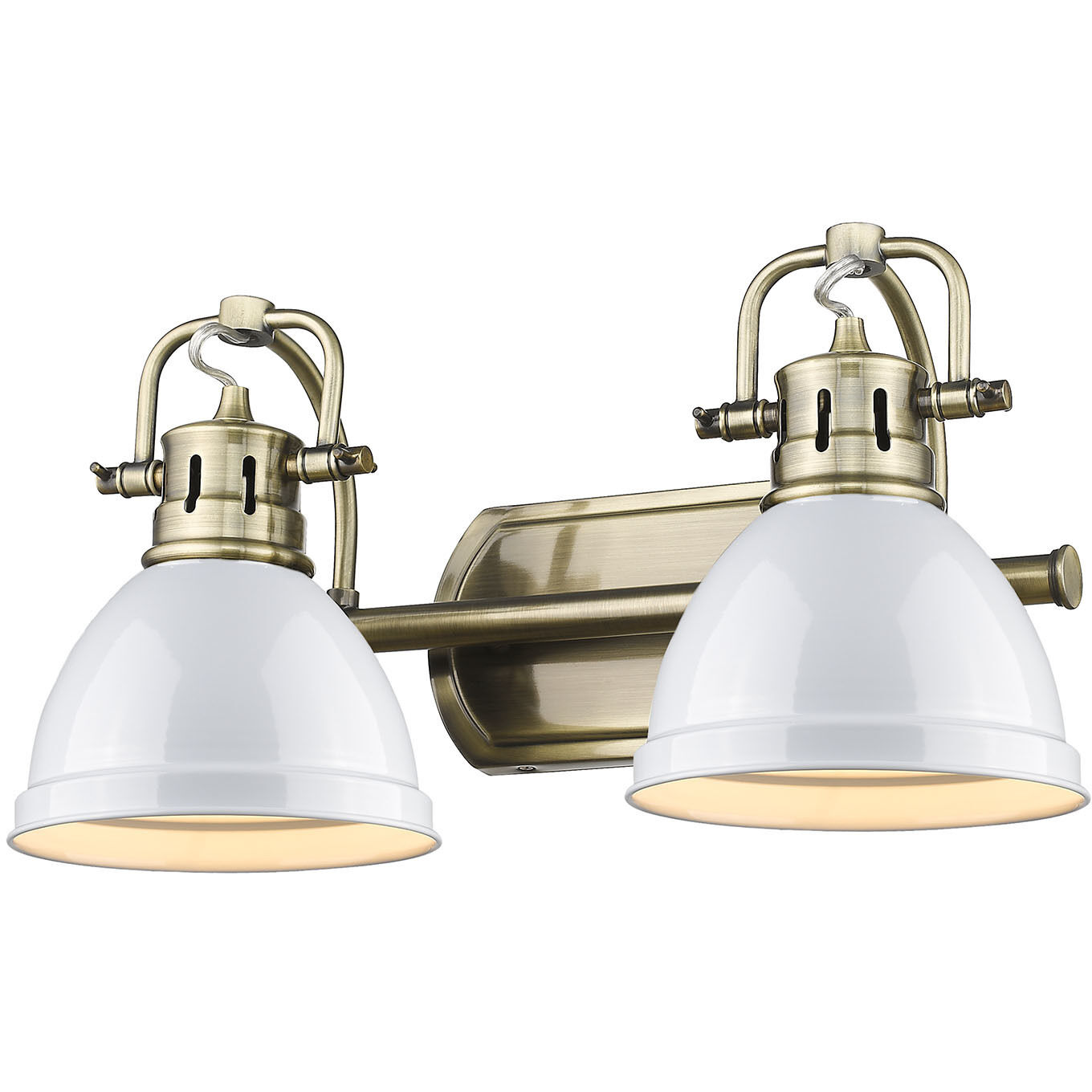 Yep Duncan Vanity Wall Light in Aged Brass, White