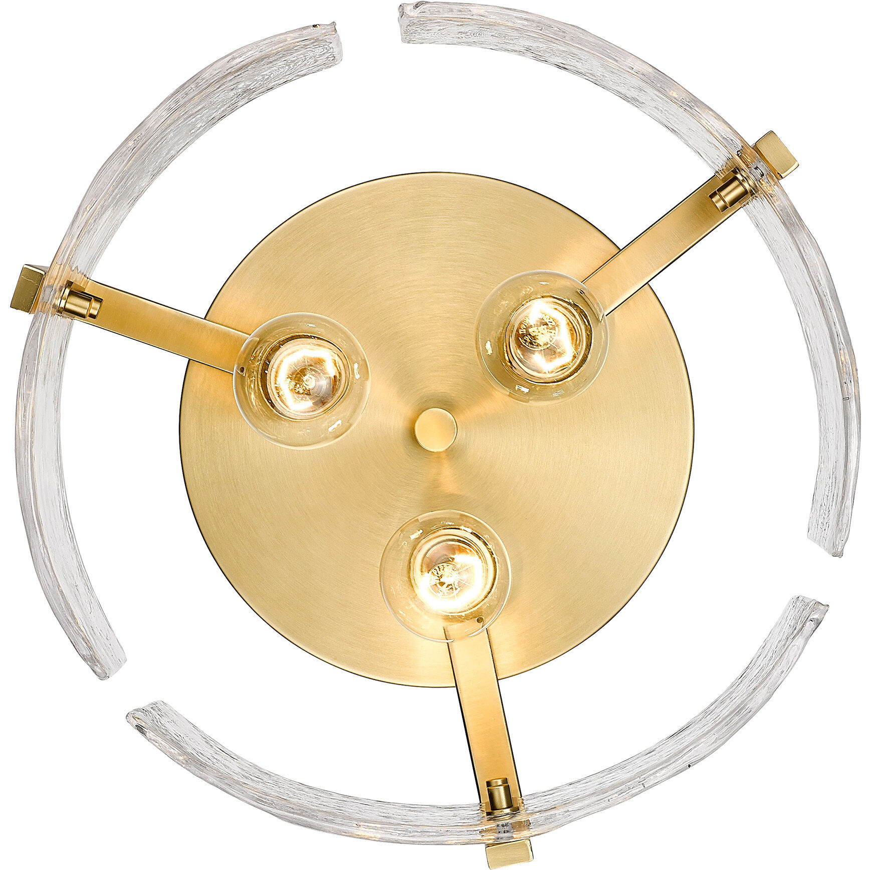 Aenon 3 Light 15 inch Brushed Champagne Brass Flush Mount Ceiling Light