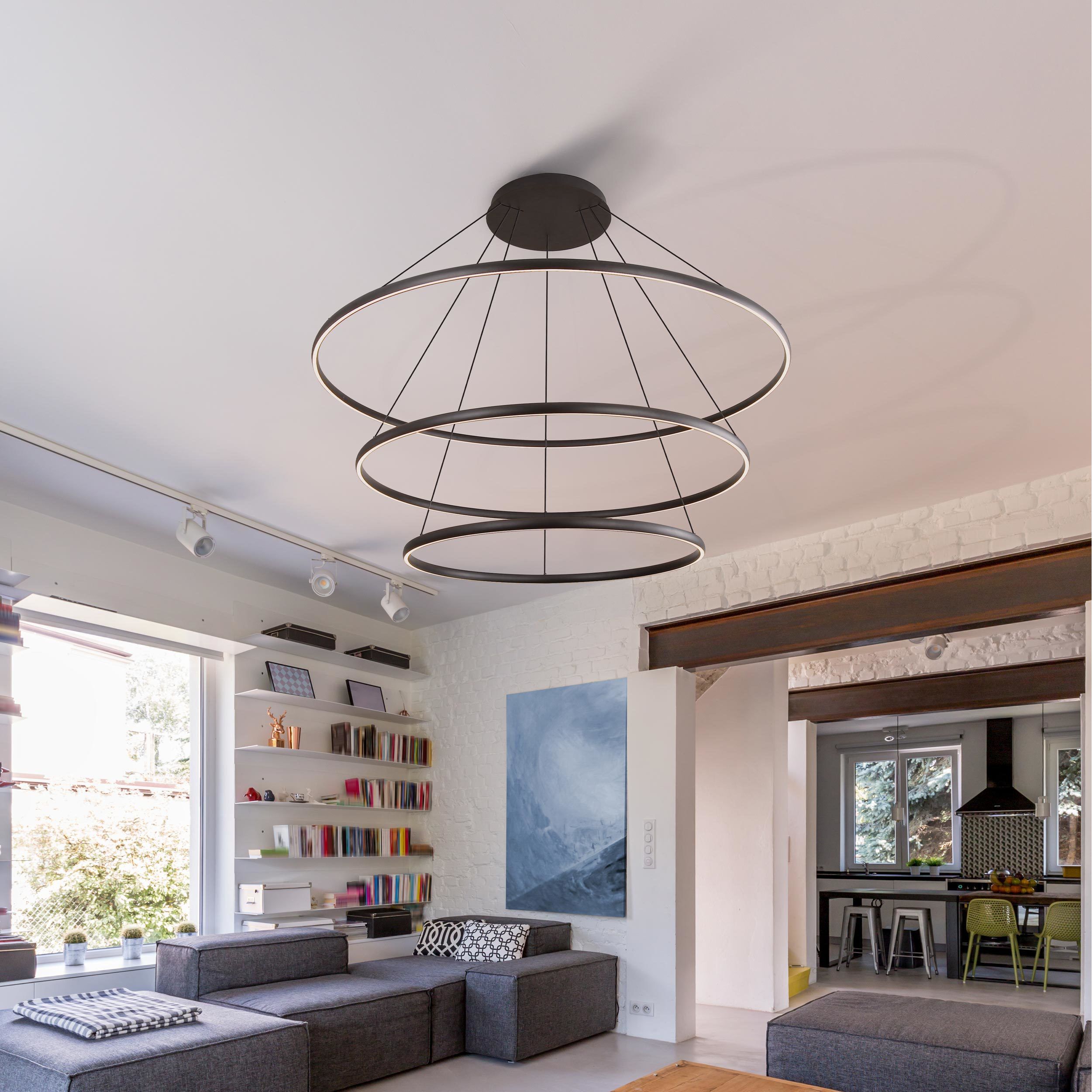 Veritas 70.88 inch 120.00 watt Sand Black Chandelier Ceiling Light, 3 Tier