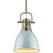 Yep Duncan Pendant Ceiling Light in Aged Brass, Seafoam, Small