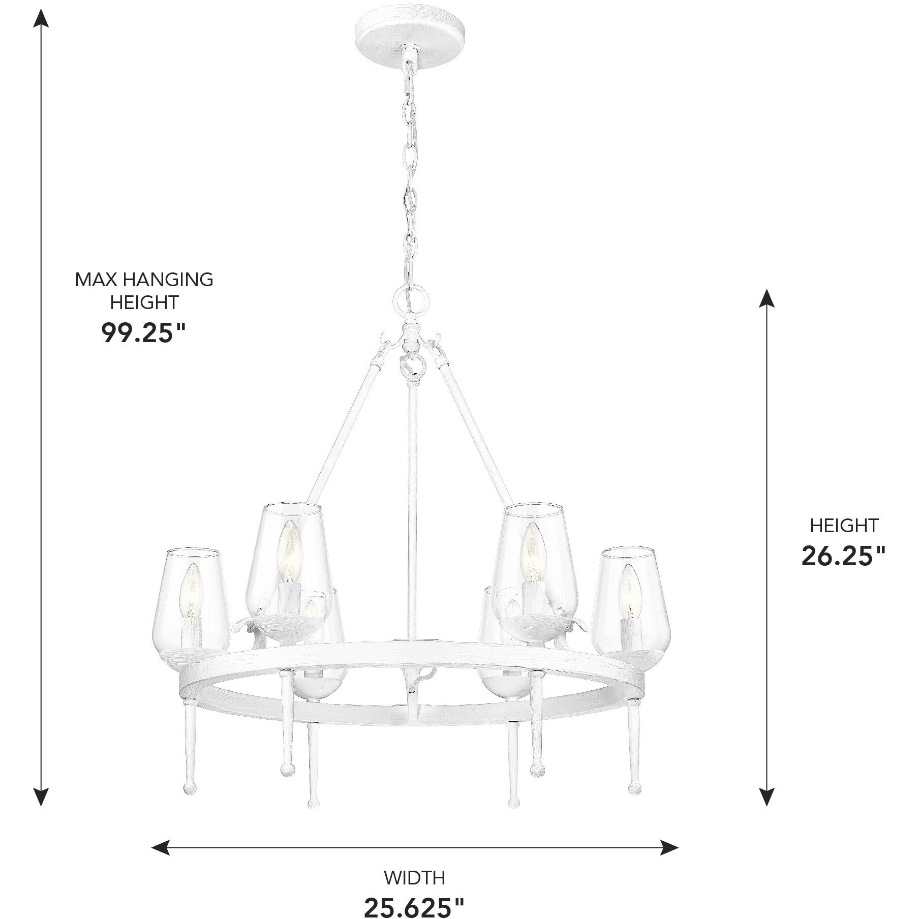 Regent 25.63 inch 60.00 watt Textured White Plaster Chandelier Ceiling Light