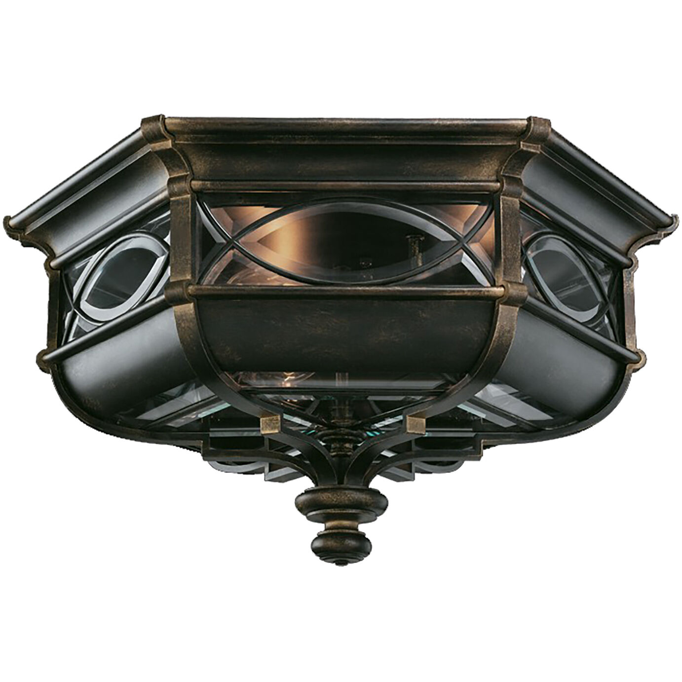 Warwickshire 3 Light 21 inch Black Outdoor Flush Mount
