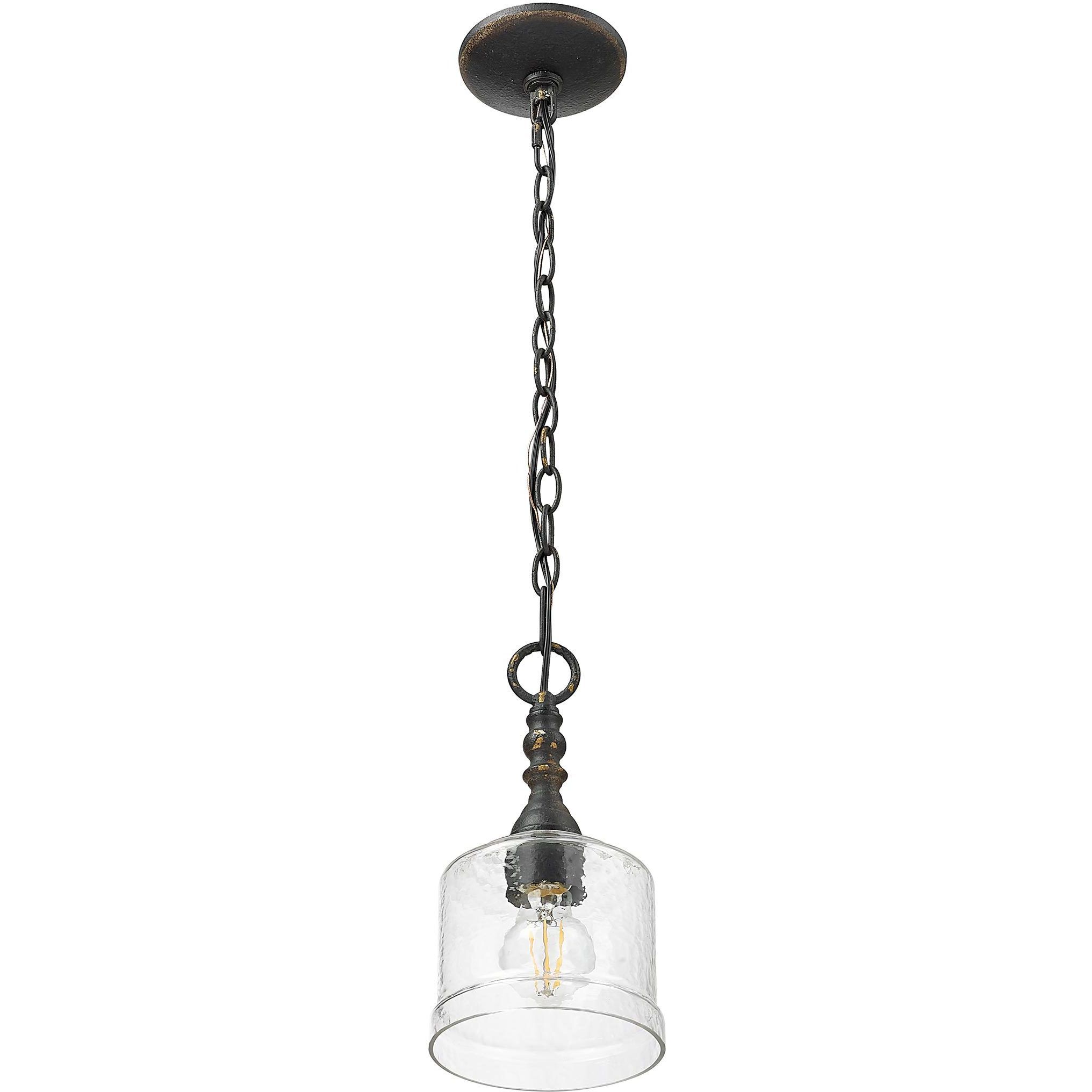 Keating Pendant Ceiling Light in Antique Black Iron