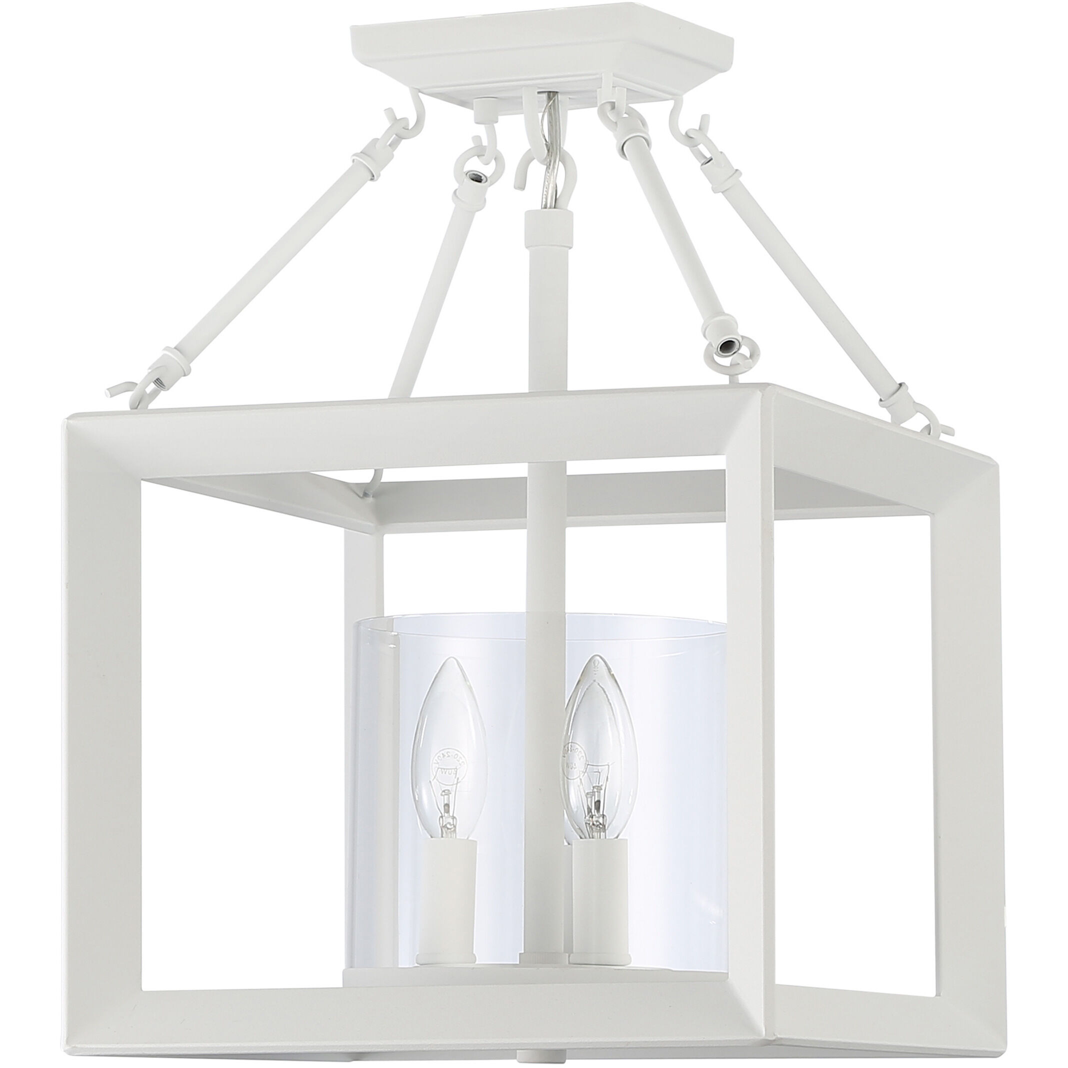 Smyth 3 Light 11.75 inch Natural White Semi-Flush Mount Ceiling Light in Clear Glass