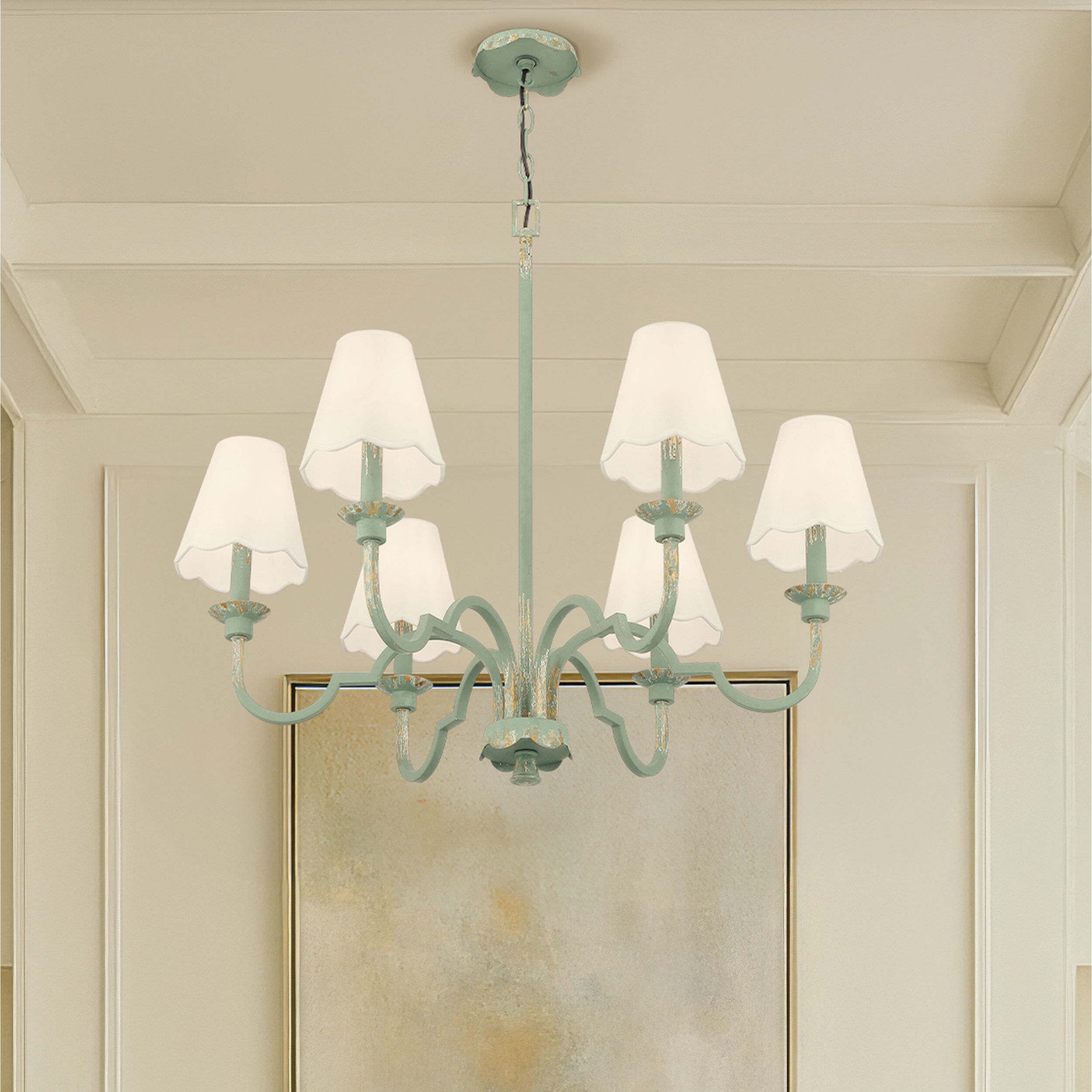 Cheshire 31.25 inch 60.00 watt Antique Teal Chandelier Ceiling Light