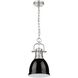 Duncan 1 Light 8.88 inch Pewter Pendant Ceiling Light in Black, Small