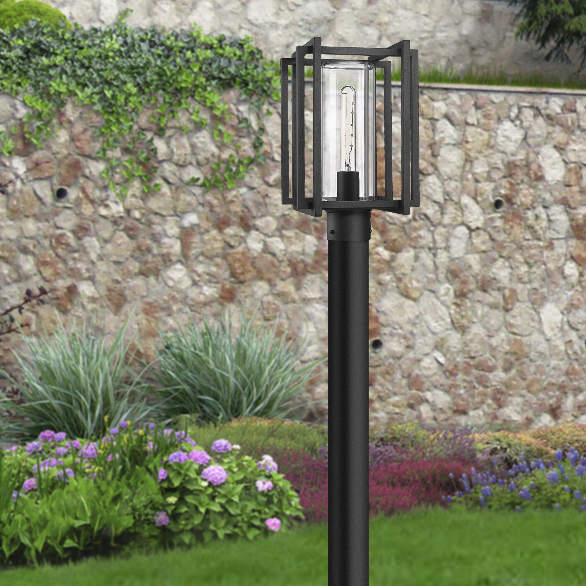 Tribeca 1 Light 8.63 inch Natural Black Outdoor Post