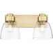 Remy Vanity Wall Light in Brushed Champagne Brass