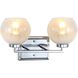 Yep Elliott Vanity Wall Light in Chrome, Clear Glass
