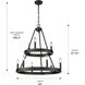 Alastair 24 inch 60.00 watt Matte Black Chandelier Ceiling Light
