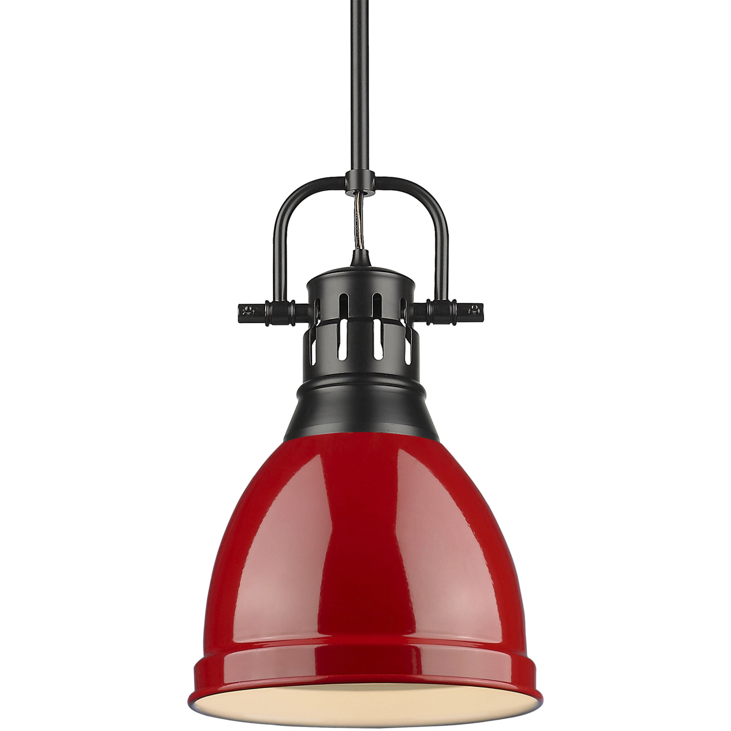 Yep Duncan 1 Light 8.88 inch Matte Black Pendant Ceiling Light in Red, Small