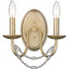 Mirabella 2 Light 10.25 inch Golden Aura Wall Sconce Wall Light