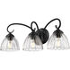 Audra 3 Light 25.5 inch Matte Black Vanity Light Wall Light