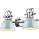 Yep Duncan Vanity Wall Light in Chrome, Seafoam