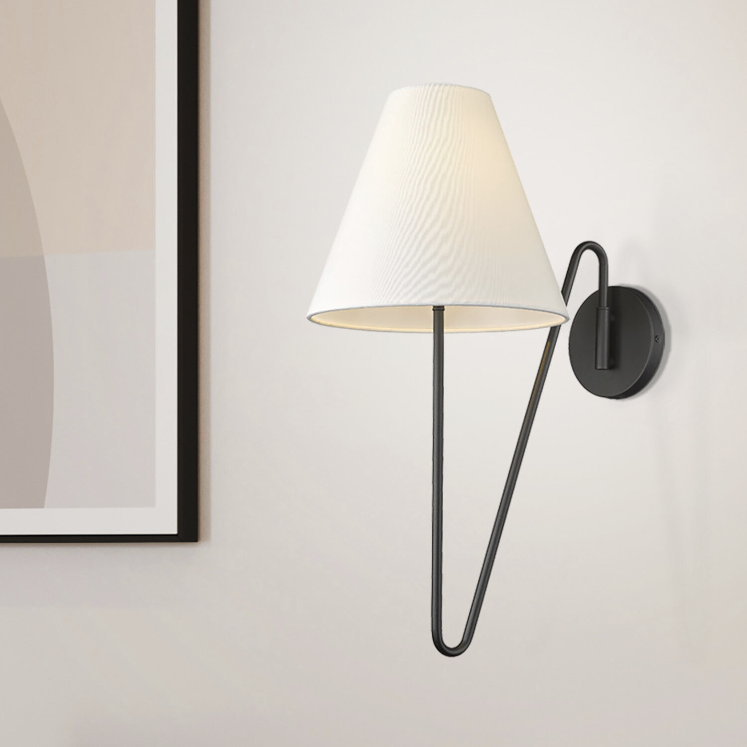 Yep Kennedy 1 Light 11.75 inch Natural Black Swing Arm Wall Lamp Wall Light