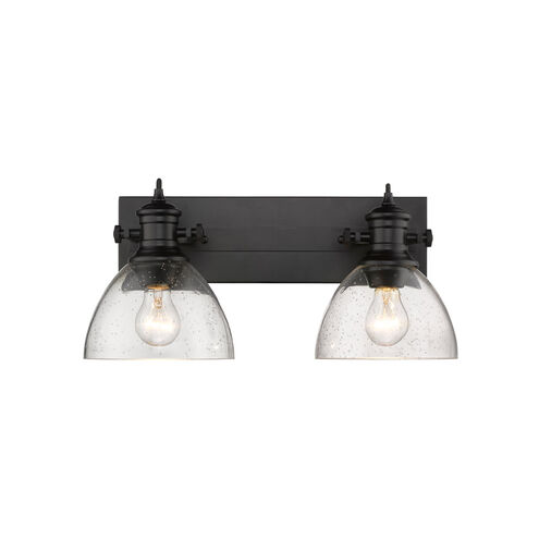 Hines 2-Light Black and Seeded Glass Bath Light Hines 2-Light Black and Seeded Glass Bath Light
