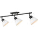 Duncan 3 Light 6.5 inch Matte Black Semi-Flush Track Light Ceiling Light in Matte White, Damp