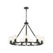 Monroe 9 Light 33 inch Matte Black with Gold Highlights Chandelier Ceiling Light in Clear Glass, Large