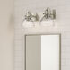 Hines 2 Light 18 inch Pewter Bath Vanity Wall Light in Seeded Glass