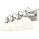 Hines 4 Light 34.5 inch Pewter Bath Vanity Light Wall Light in Opal Glass