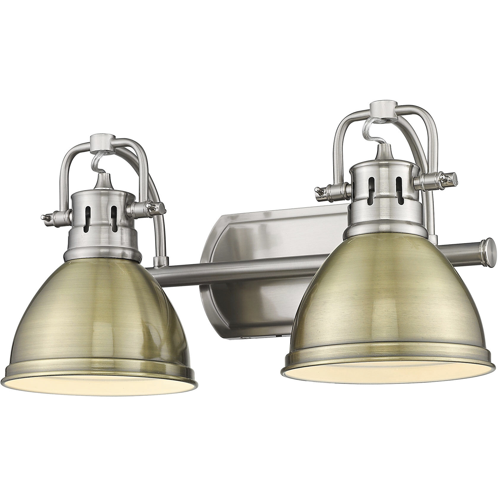 Yep Duncan Vanity Wall Light in Pewter, Aged Brass