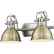Yep Duncan Vanity Wall Light in Pewter, Aged Brass
