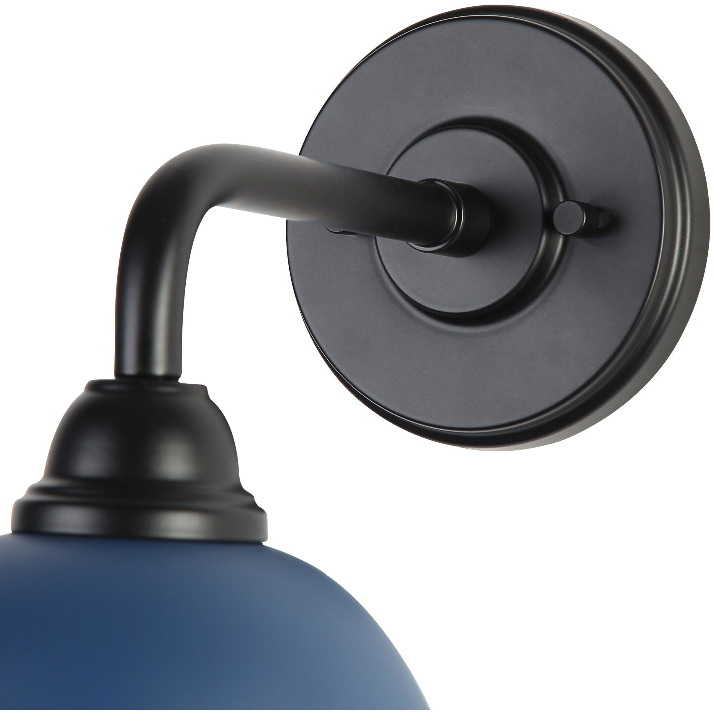 Yep Croma 1 Light 15.5 inch Matte Black Outdoor Wall in No Glass, Matte Blue
