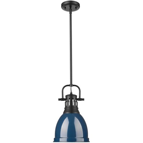 Duncan 1 Light 8.88 inch Matte Black Pendant Ceiling Light in Navy