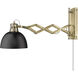 Hawthorn 1 Light 8 inch Aged Brass Articulating Wall Sconce Wall Light in Matte Black, Adjustable
