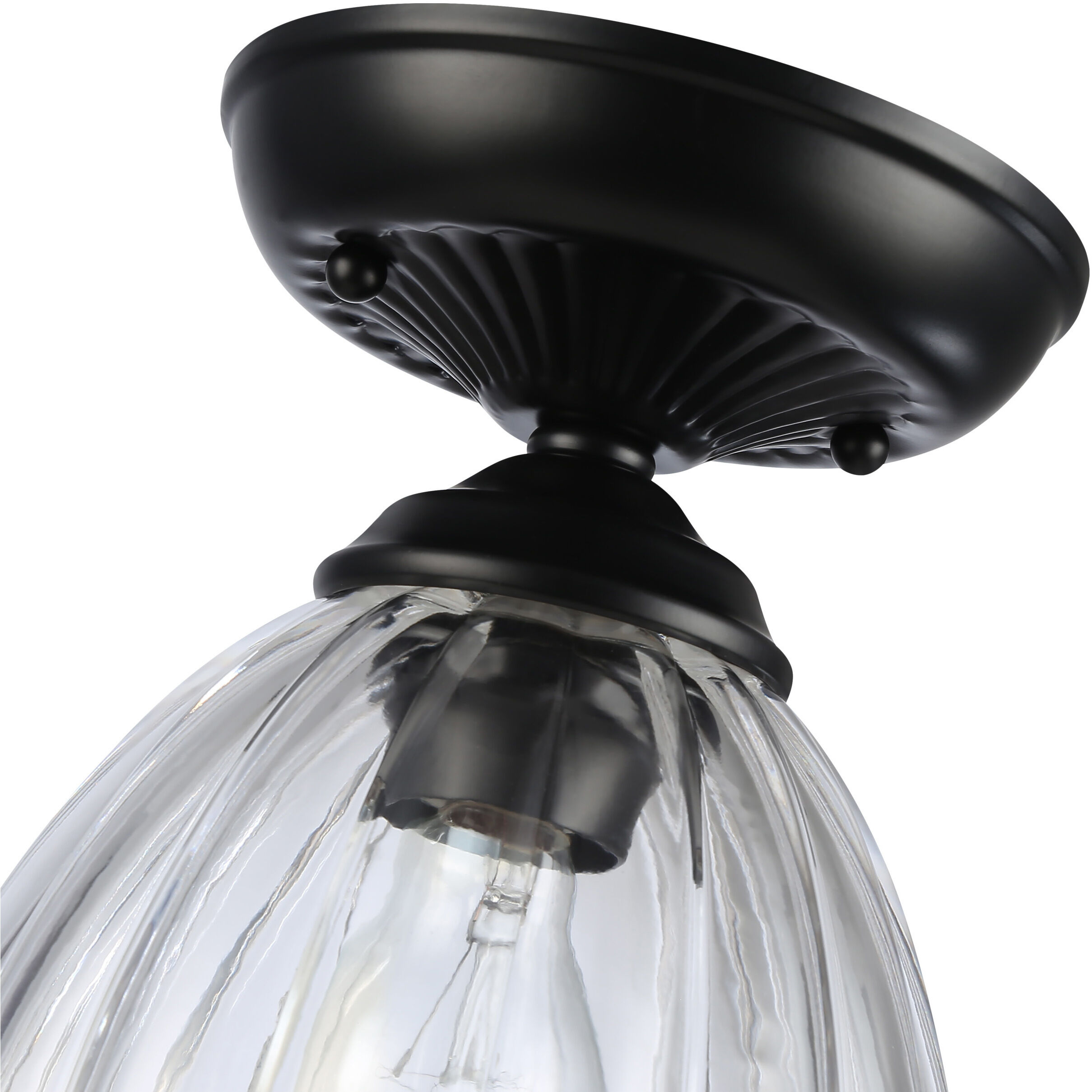 Audra 1 Light 6.88 inch Matte Black Semi-Flush Mount Ceiling Light