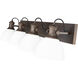 Hines 4 Light 34.5 inch Rubbed Bronze Bath Vanity Light Wall Light in Opal Glass