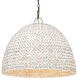 Rue 8 Light 27 inch Matte Black Pendant Ceiling Light in Woven Sweet Grass