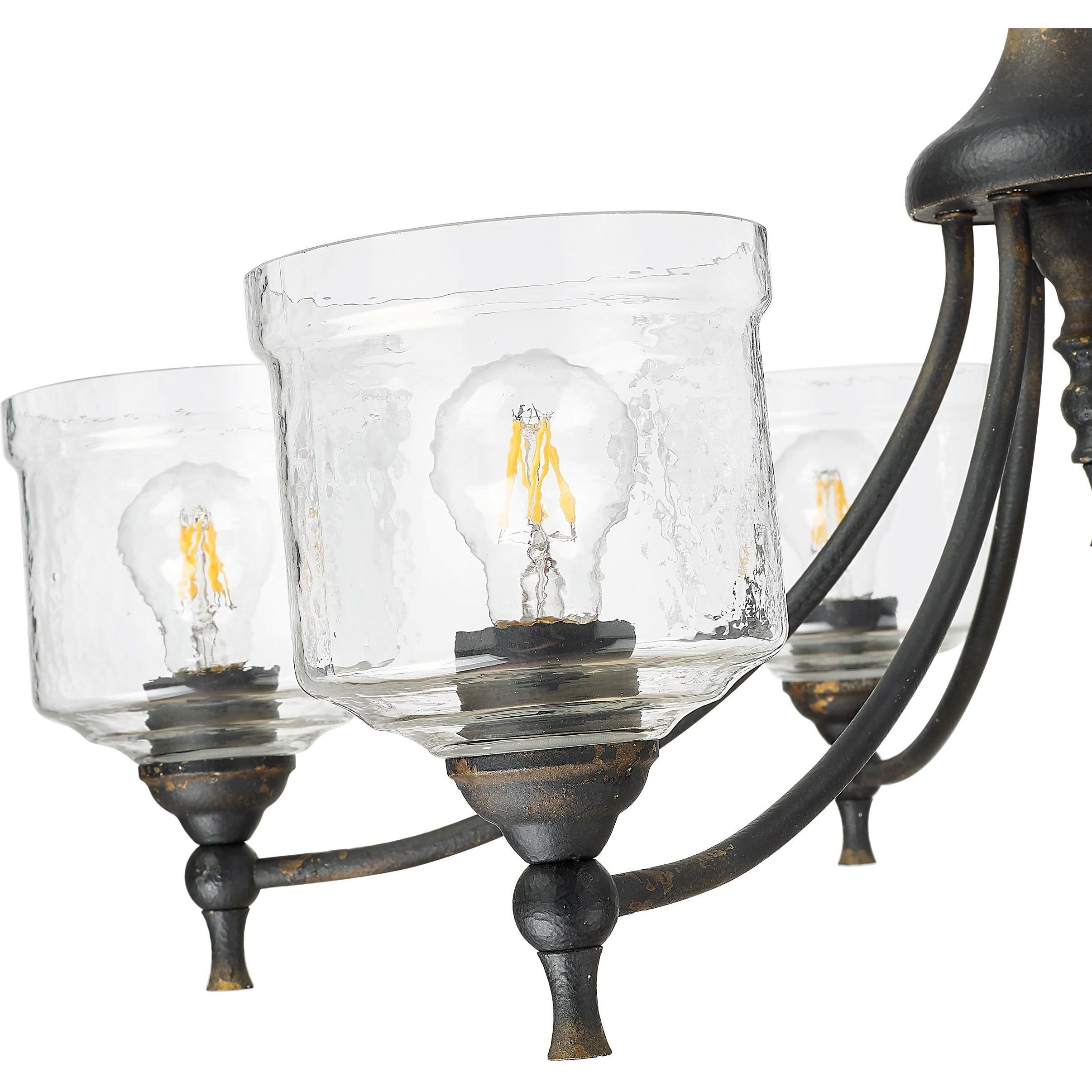 Keating 33.5 inch 60.00 watt Antique Black Iron Chandelier Ceiling Light