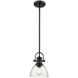 Yep Hines Pendant Ceiling Light in Matte Black, Seeded Glass