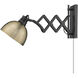 Hawthorn 1 Light 8 inch Matte Black Articulating Wall Sconce Wall Light in Aged Brass, Adjustable