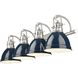 Duncan 4 Light 33.5 inch Pewter Bath Vanity Light Wall Light in Matte Navy