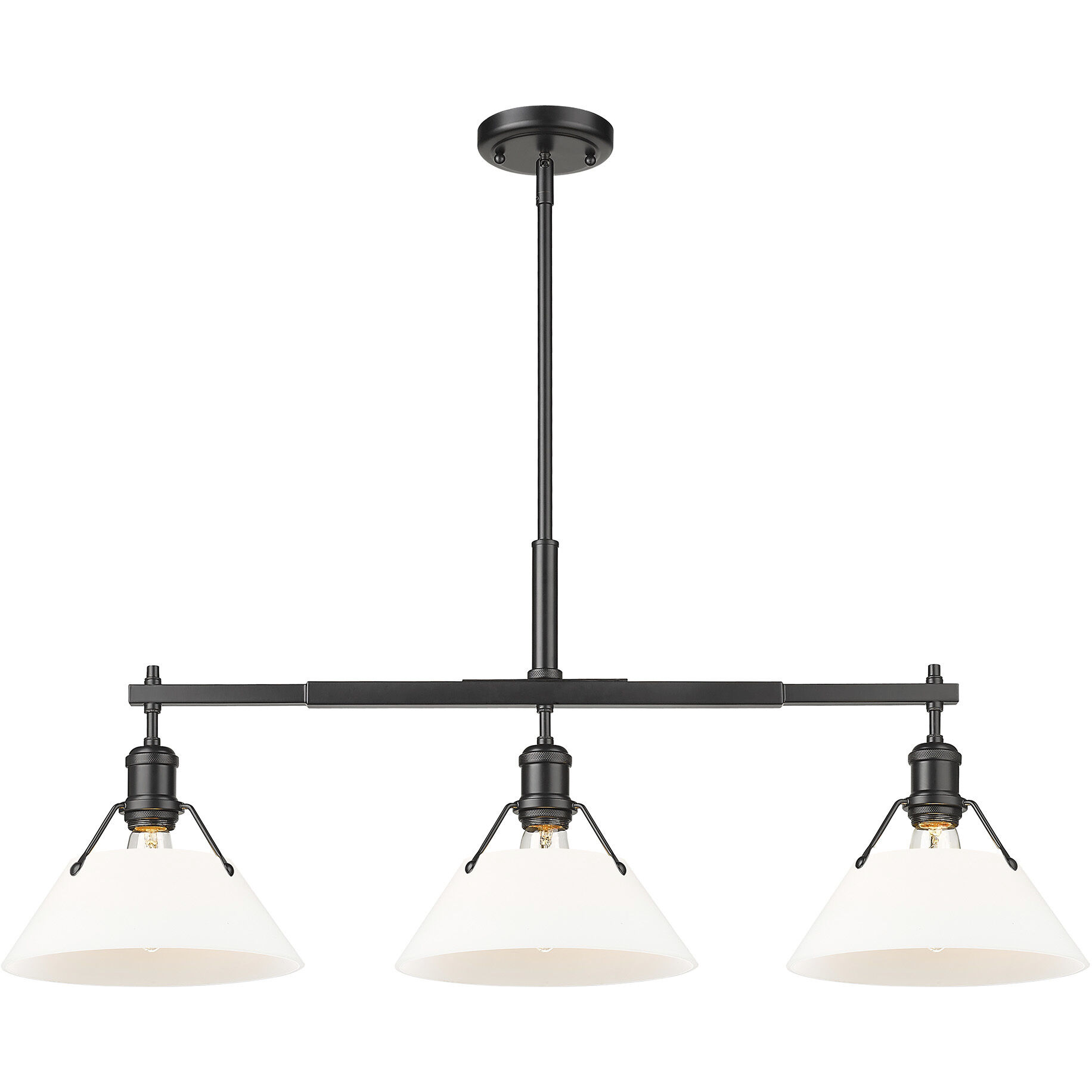 Yep Orwell Island Light Ceiling Light in Matte Black, Opal Glass