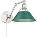 Orwell Articulating Wall Sconce Wall Light in Pewter, Pine Green