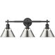 Yep Orwell Vanity Wall Light in Matte Black, Pewter
