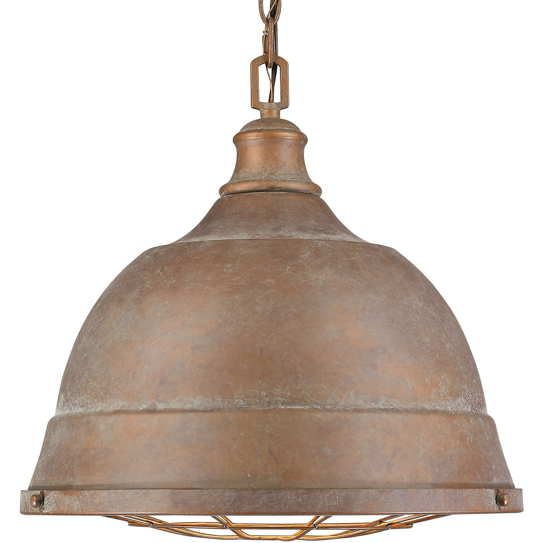 Bartlett Pendant Ceiling Light in Copper Patina, Large