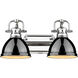 Yep Duncan Vanity Wall Light in Chrome, Black