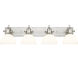 Hines 4 Light 34.5 inch Pewter Bath Vanity Light Wall Light in Opal Glass