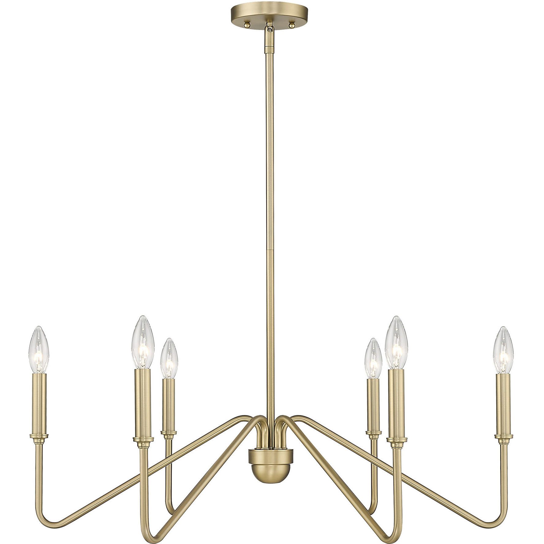 Yep Kennedy 29.75 inch 60.00 watt Brushed Champagne Brass Chandelier Ceiling Light in No Shade