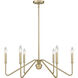 Yep Kennedy 29.75 inch 60.00 watt Brushed Champagne Brass Chandelier Ceiling Light in No Shade