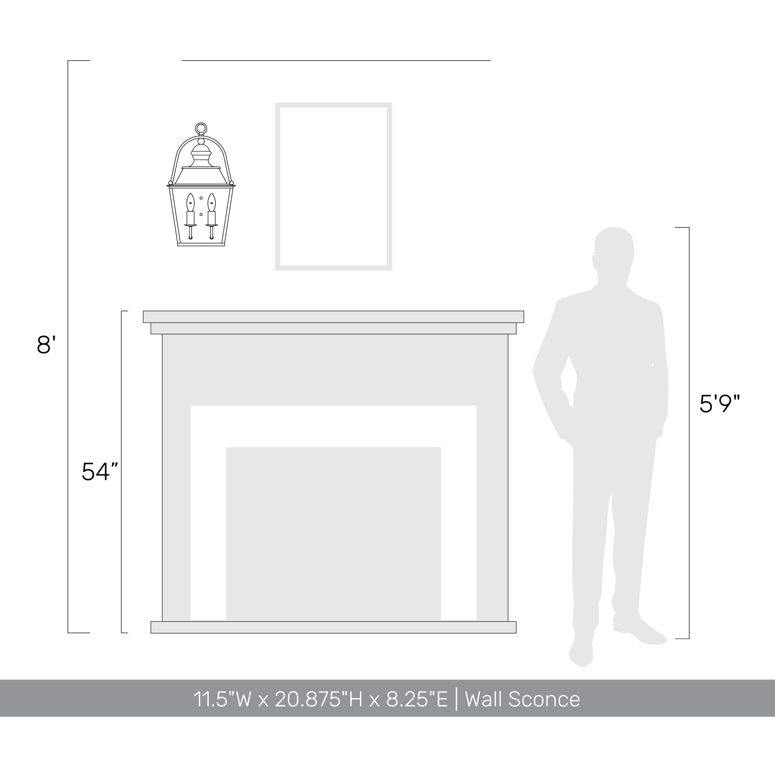 Christoff 2 Light 11.5 inch Antique Black Iron Wall Sconce Wall Light