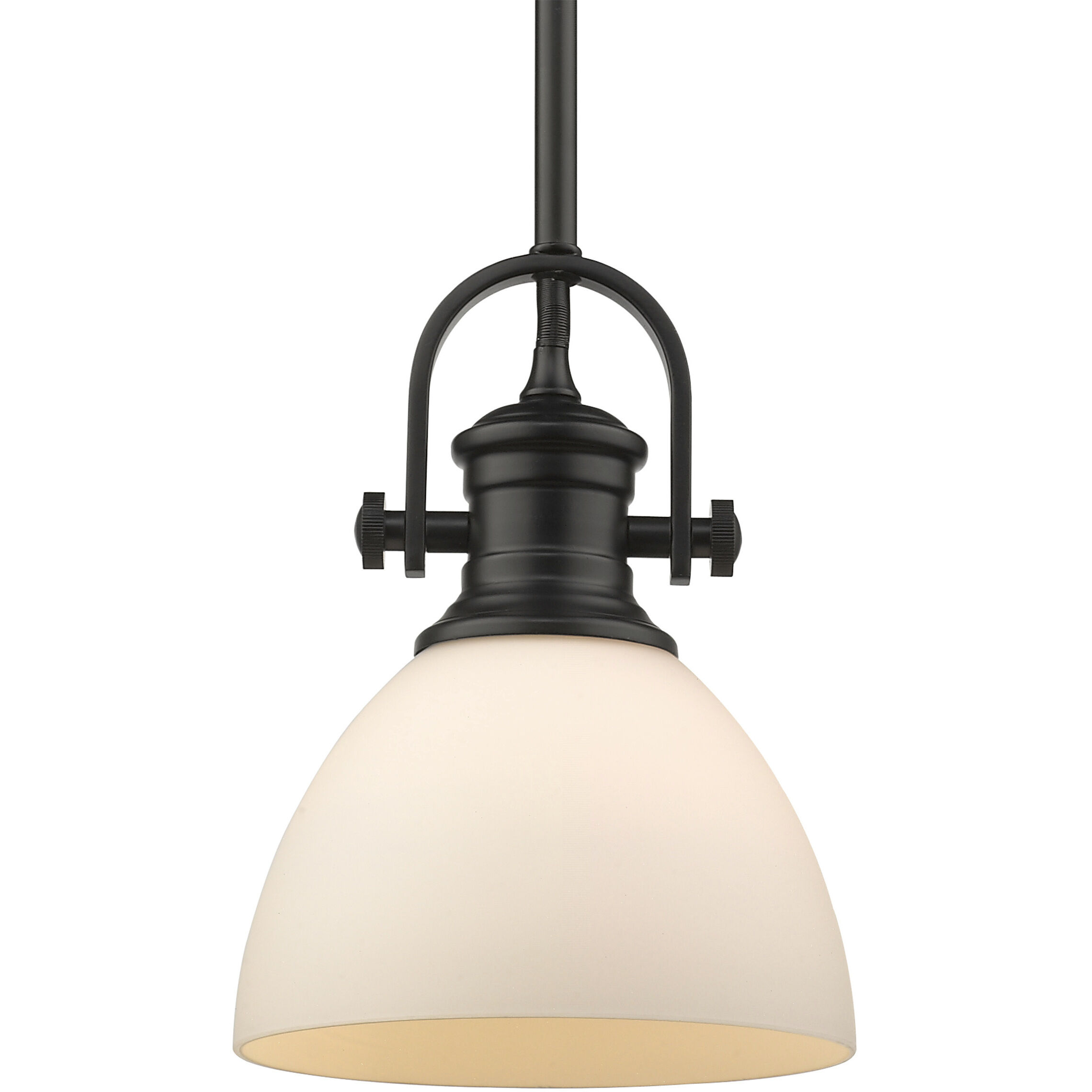 Yep Hines Pendant Ceiling Light in Matte Black, Opal Glass