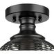 Calypso 1 Light 7.63 inch Matte Black Semi-Flush Ceiling Light
