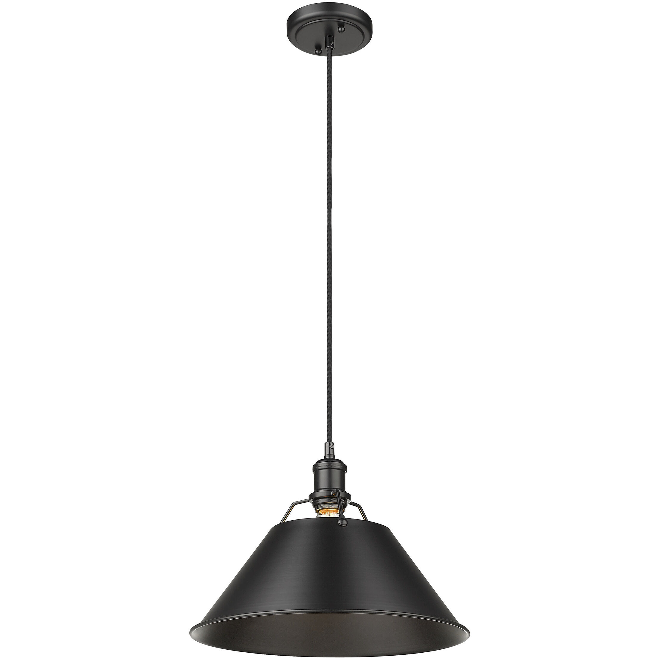 Yep Orwell Pendant Ceiling Light in Matte Black, Large